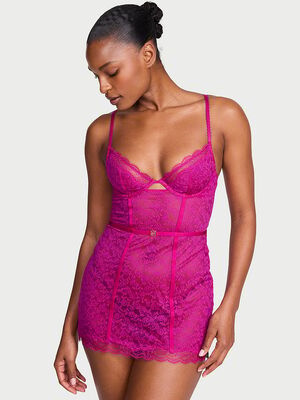 Tease Lace Cupped Mini Slip Dress
