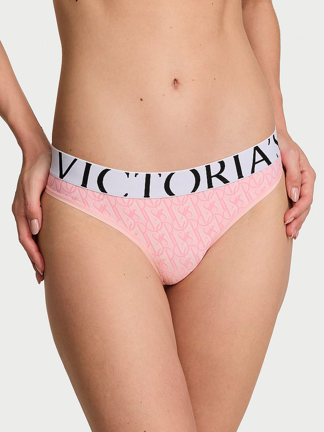 vs Cotton Cool Thong Panty Pretty Blossom Logos 1 of 3 