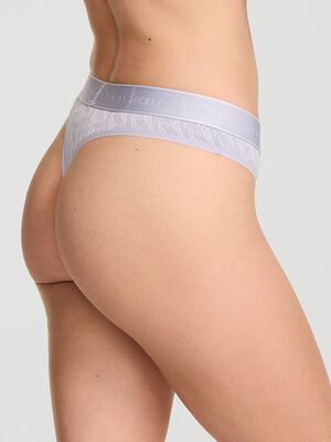 Logo Cotton Thong Panty