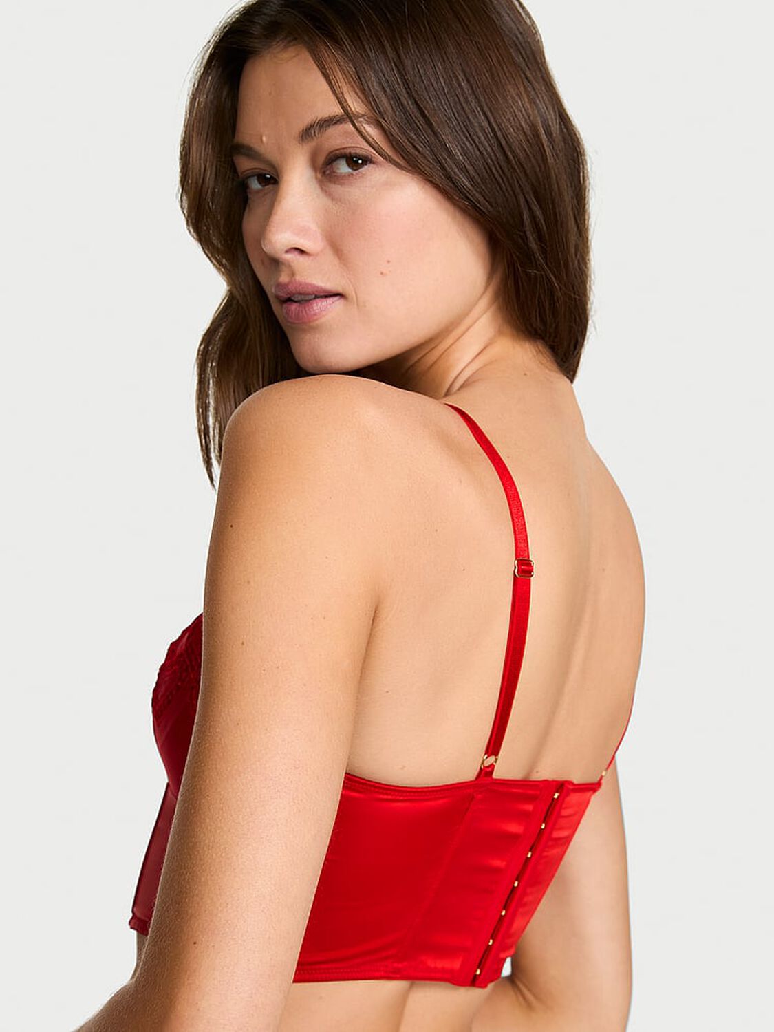 vs Dream Angels Heartbeat Embroidery Unlined Corset Top Lipstick Heartbeat 2 of 3 