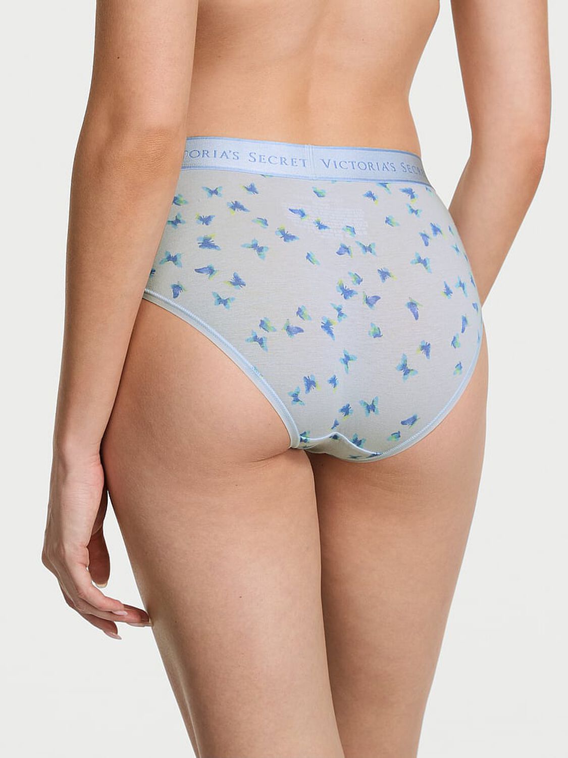 vs Cotton Logo Cotton Hiphugger Panty Blue Butterflies 2 of 3 