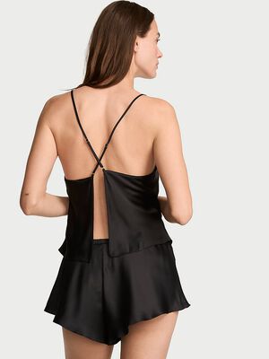 Satin Open-Back Cami & Shorts Set