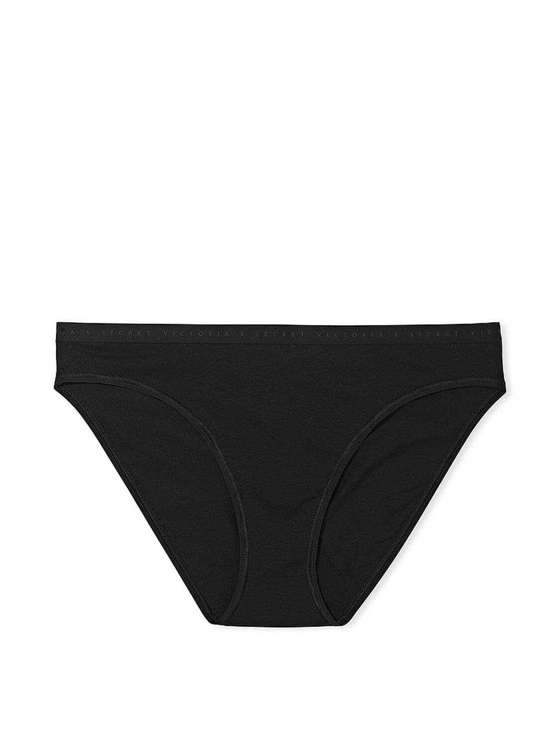 vs Victoria's Secret Stretch Cotton Bikini Panty Black 3 of 4 