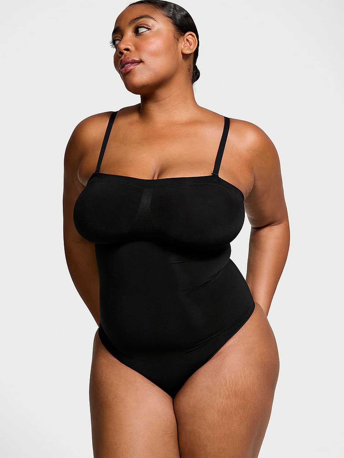 vs Victoria's Secret Shapewear by Victoria SeamlessShaping™ Strapless Bodysuit Black 1 of 4 