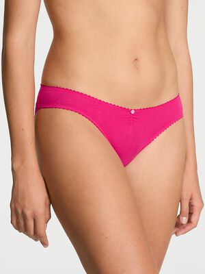 Stretch Cotton Heart Lace Bikini Panty