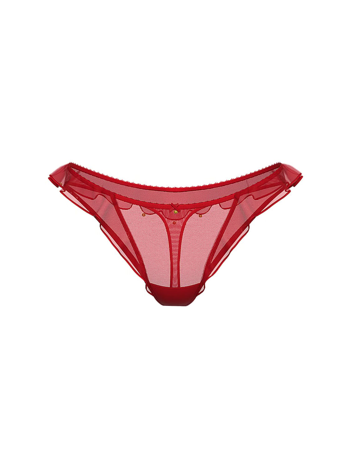 vs Very Sexy Jingle Belle Ruffled Mesh Thong Panty Lipstick 1 of 2 