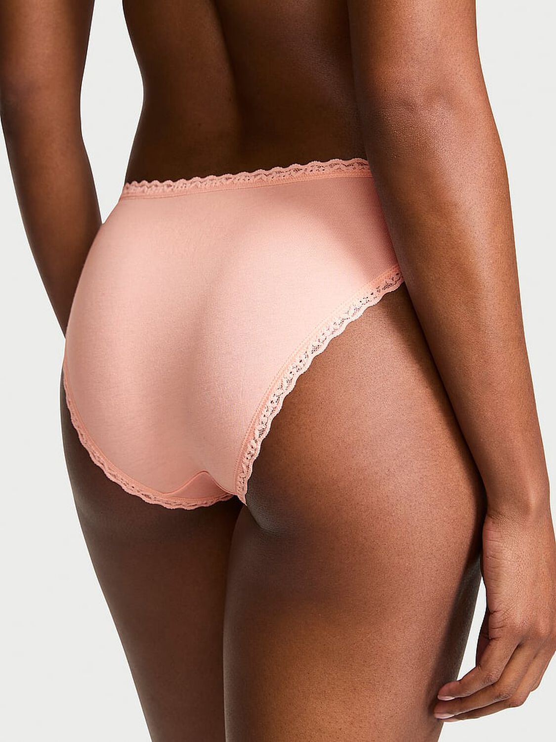 vs Lace Trim Lace-Waist Bikini Panty Pink Gin 2 of 3 