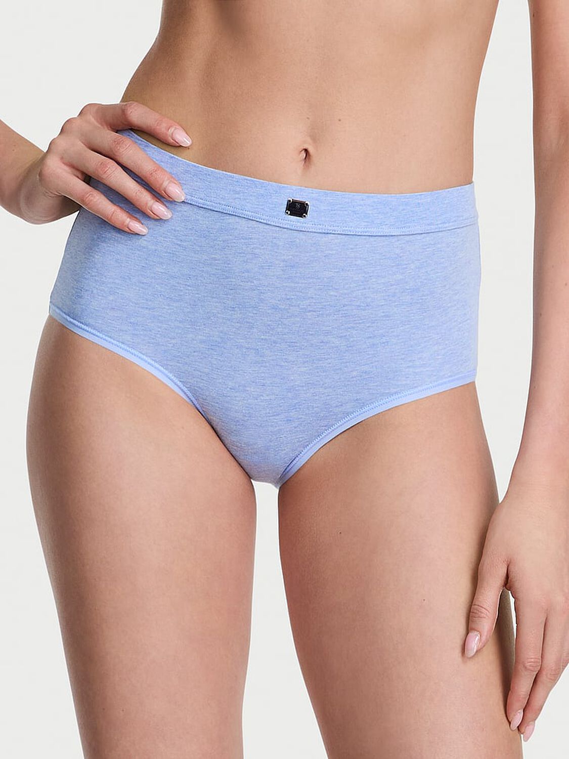 vs Cotton Logo Cotton Modern Brief Panty Heather Cornflower Blue 1 of 2 