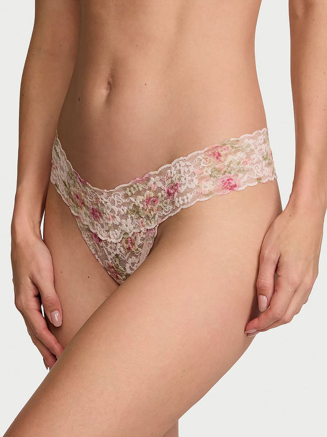 vs The Lacie Lace Thong Panty Coconut White Floral 1 of 3 