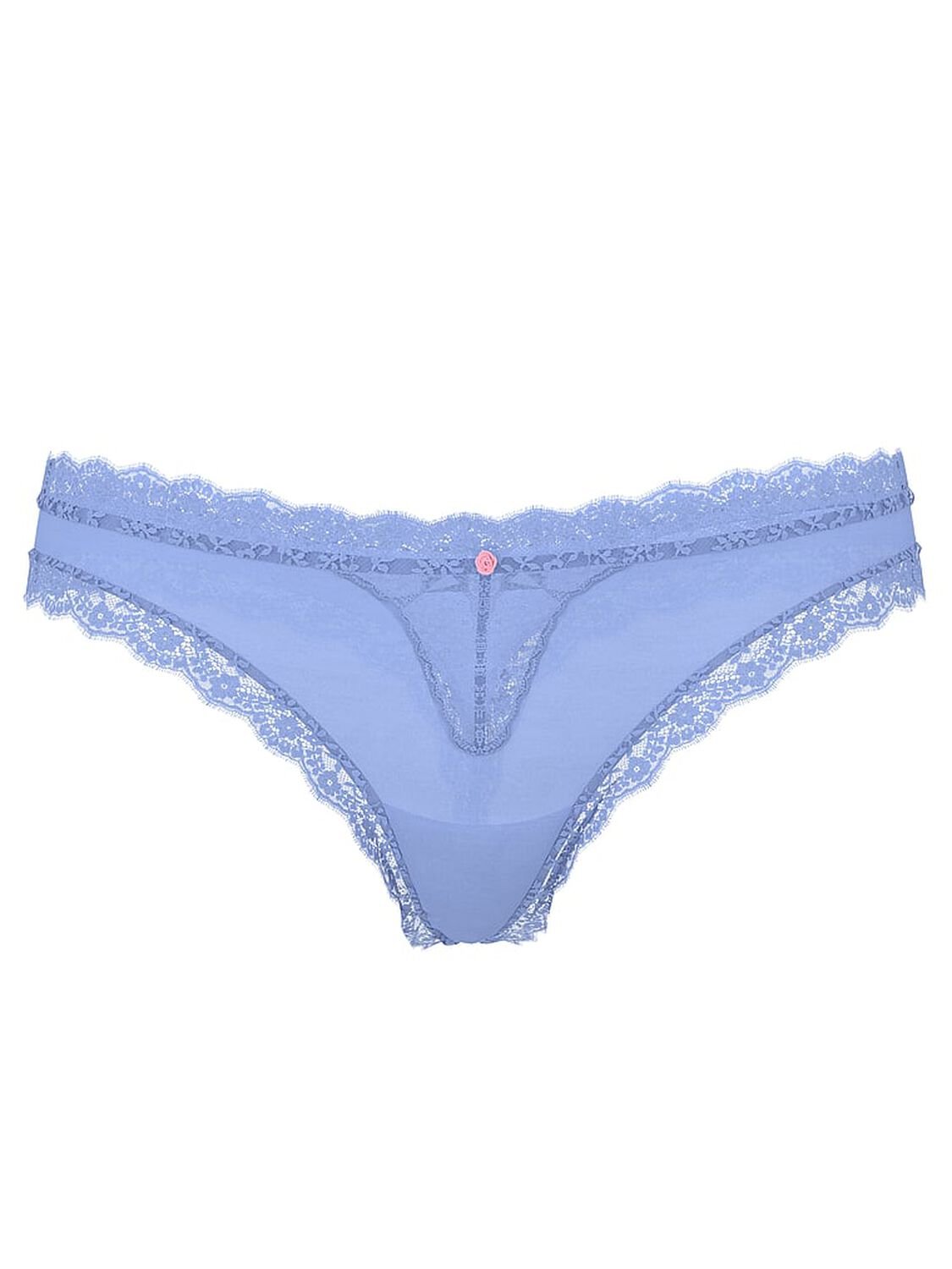 vs Dream Angels Lace-Trim Thong Panty Cameo Blue 3 of 4 