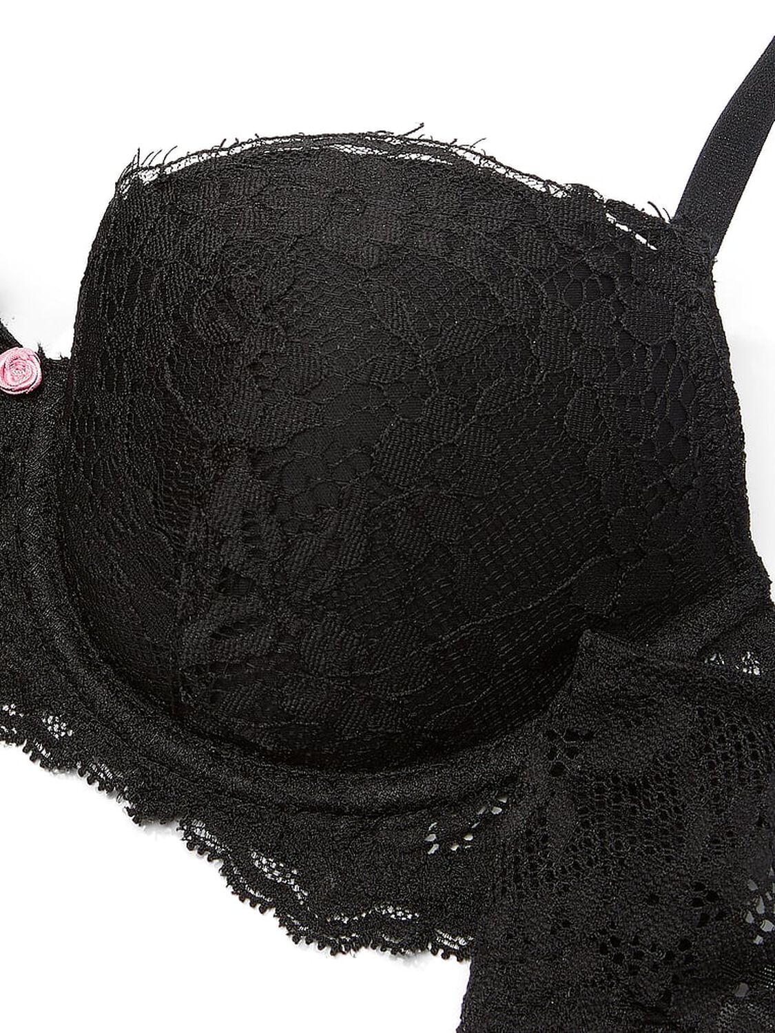 vs Dream Angels Lace Lightly Lined Classic Coverage Demi Bra Black 5 of 5 
