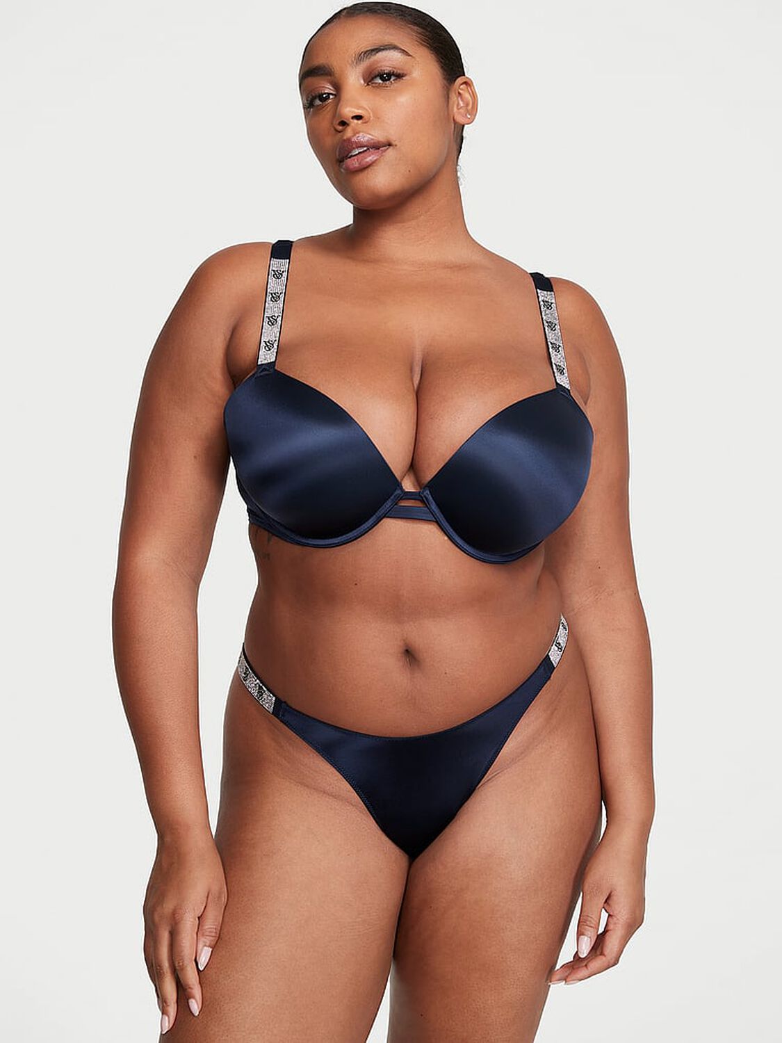 vs Very Sexy Shine Strap Push-Up Bra Noir Navy 4 of 4 