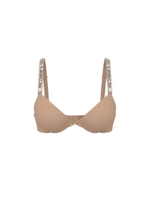 Logo Shine Strap Lightly Lined Low-Cut Demi Bra