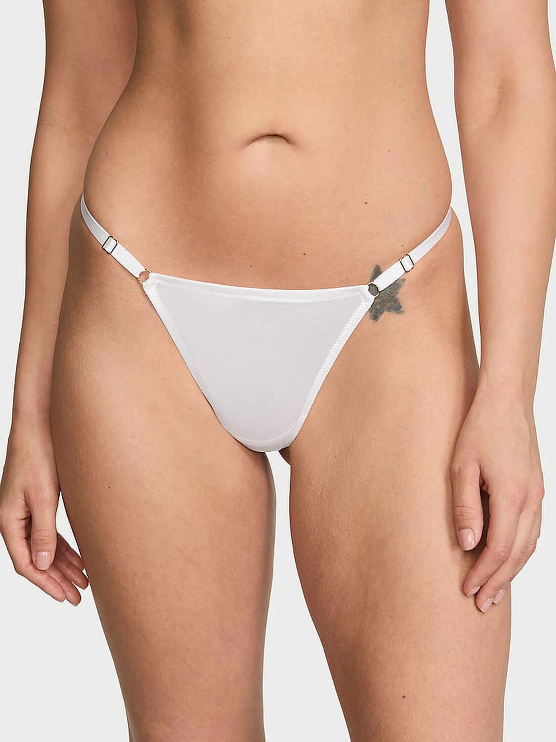 vs Very Sexy V-Hardware Adjustable V-String Panty Vs White 1 of 3 