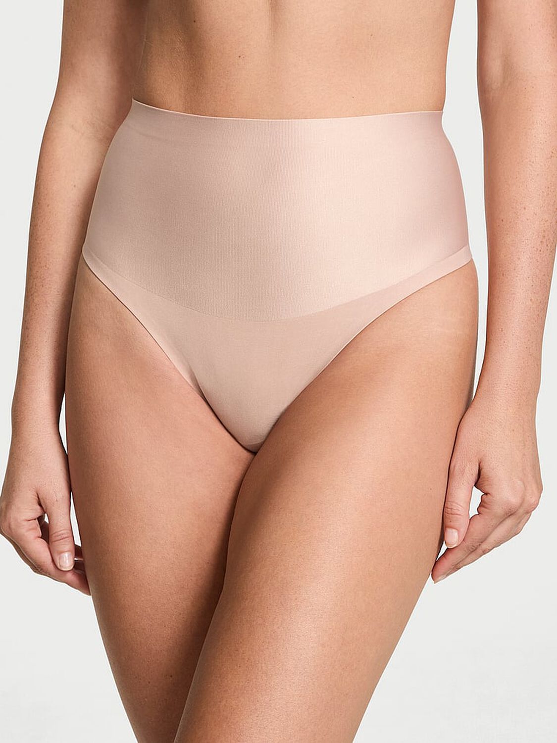 vs Body By Victoria Smoothing Shimmer Thong Panty Macaron 1 of 3 