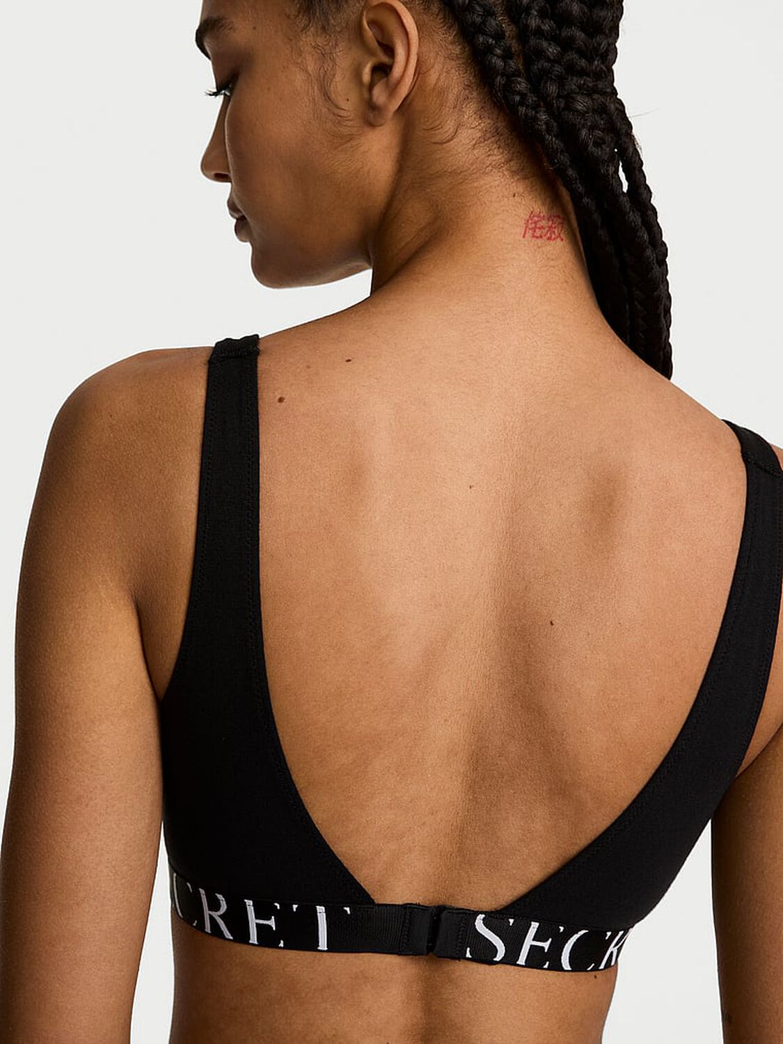 vs The T-Shirt Cotton Exploded Logo Unlined Plunge Bralette Black 2 of 2 