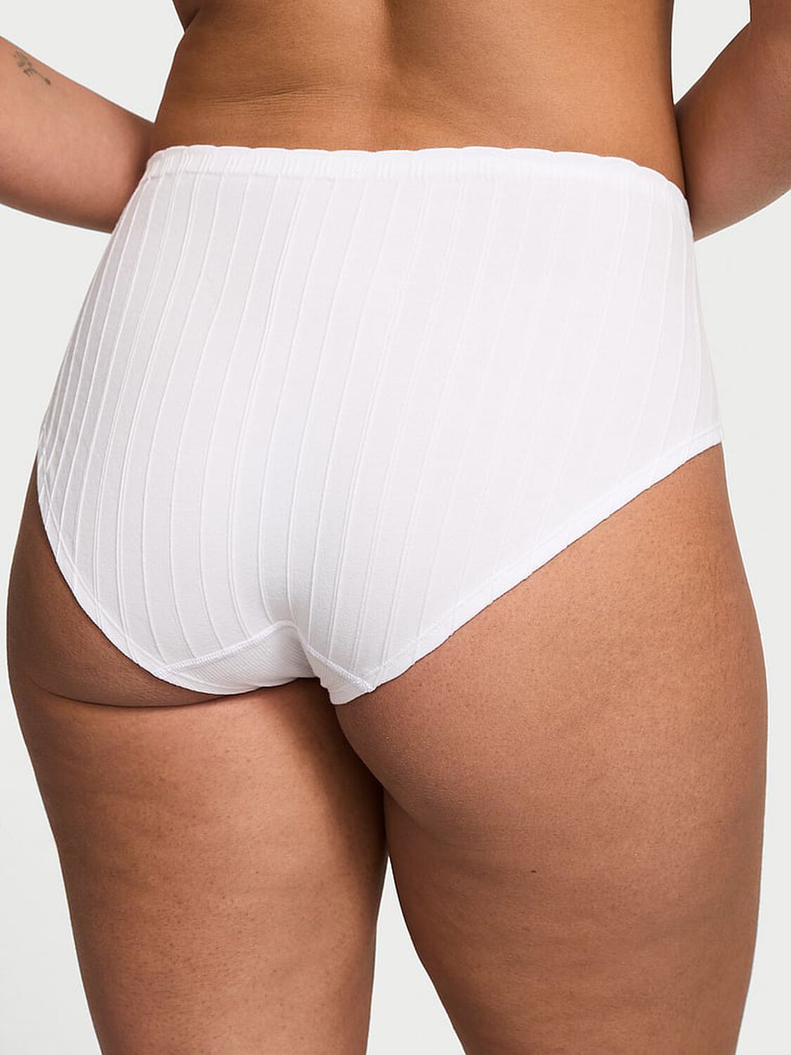 vs Victoria's Secret Stretch Cotton Rib Hiphugger Panty Vs White 2 of 3 