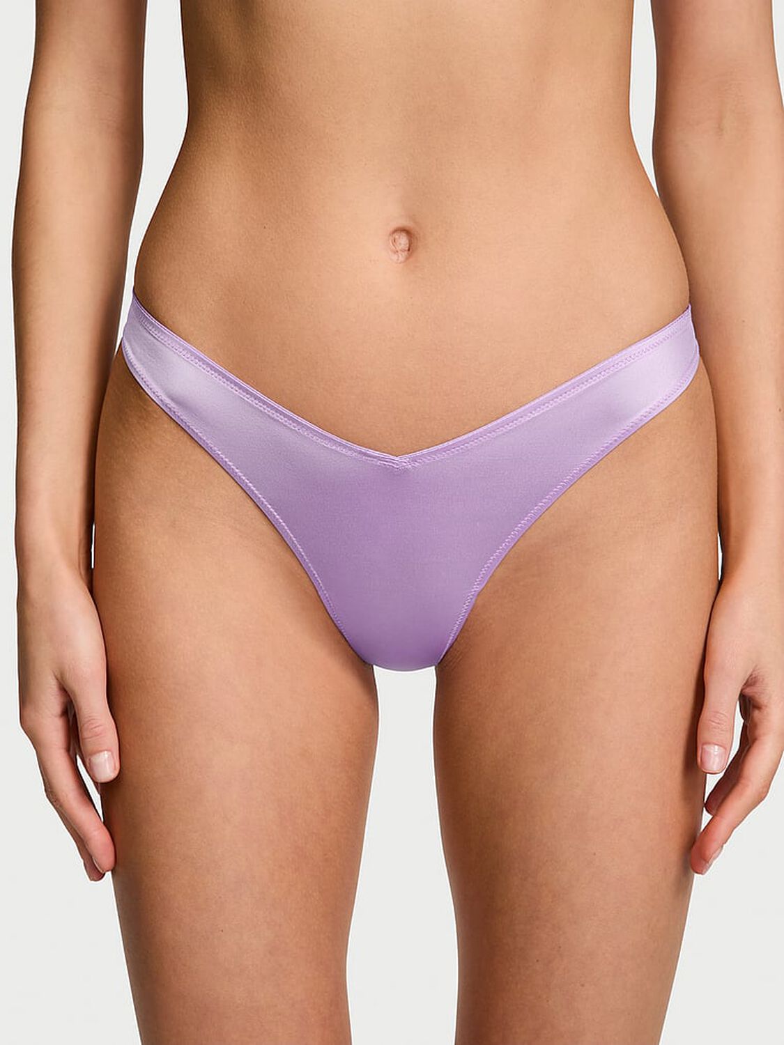 vs Very Sexy Smooth Strappy-Back High-Leg Thong Panty Charmed Violet 1 of 4 