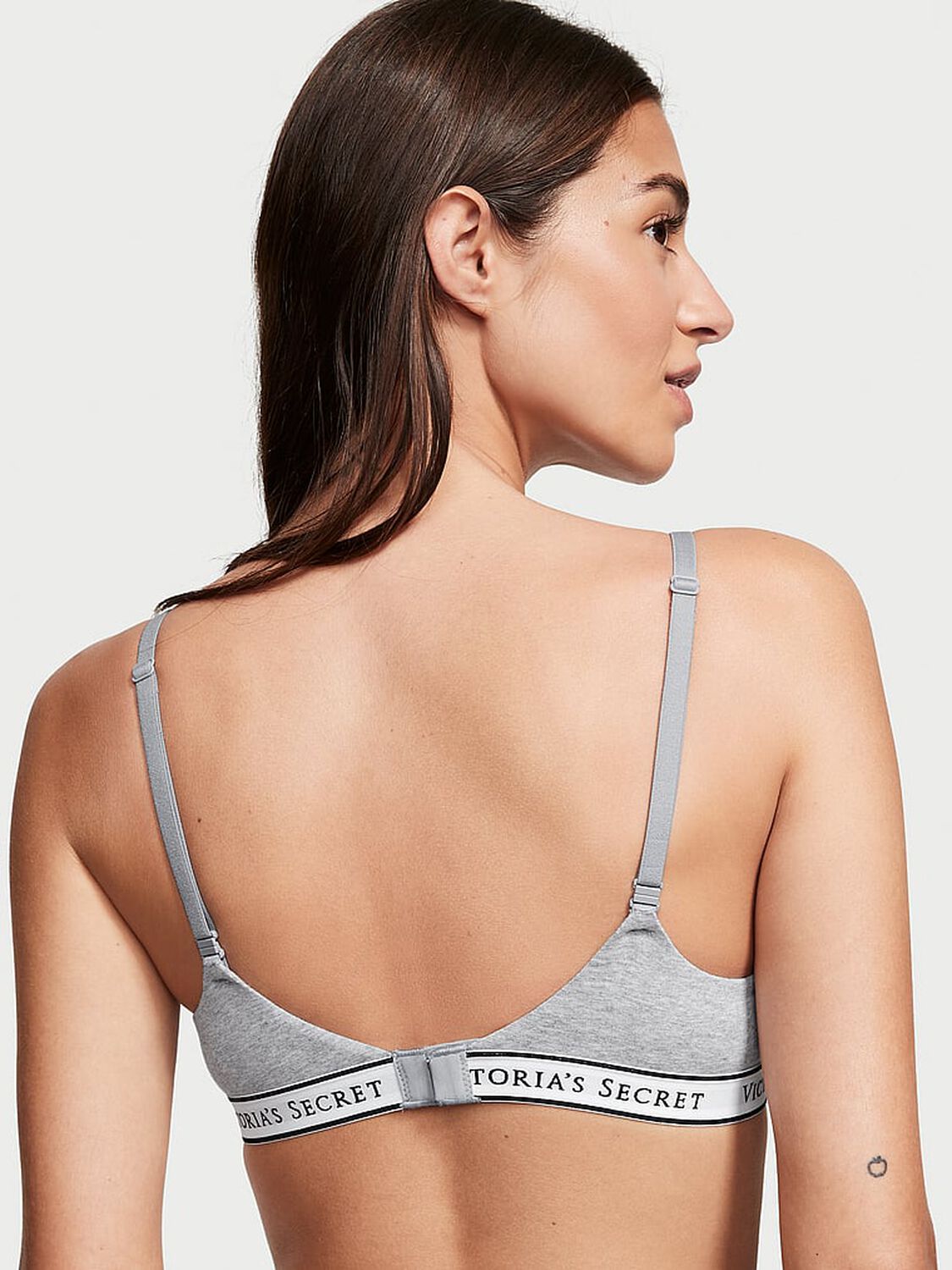 vs The T-Shirt Lightly Lined Cotton Demi Bra Medium Heather Gray 2 of 3 