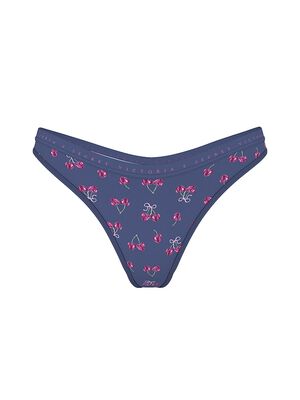 Stretch Cotton High-Leg Scoop Thong Panty