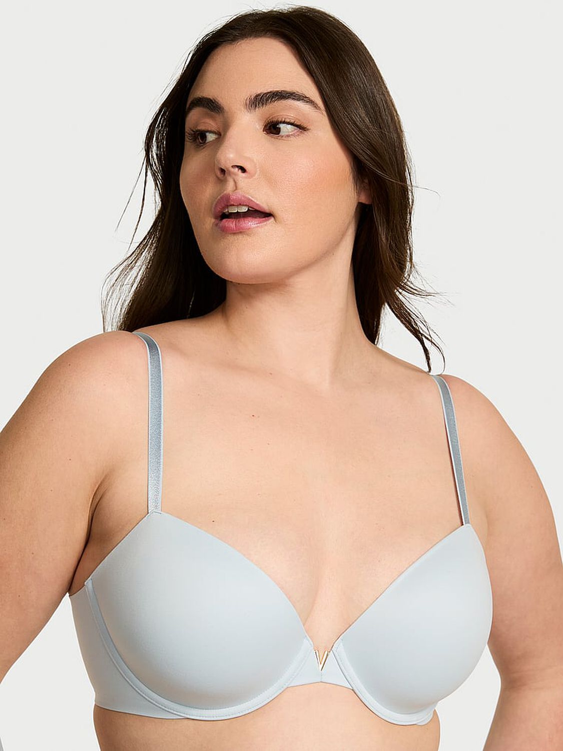 vs Dream Angels Smooth Lightly Lined Demi Bra Palest Blue 1 of 4 