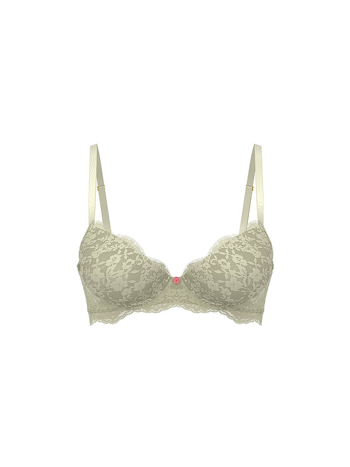 vs Dream Angels Lace Lightly Lined Classic Coverage Demi Bra Desert Sage 3 of 4 