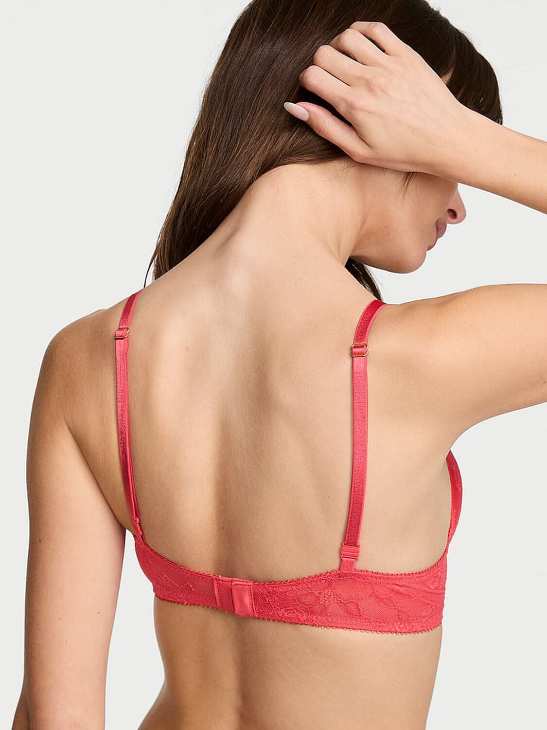 vs Very Sexy Bombshell Add-2-Cups Rose Lace Push-Up Bra Hot Coral 2 of 3 