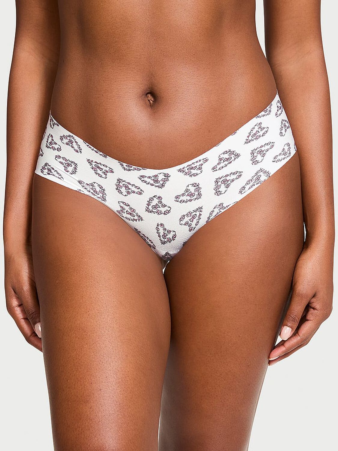vs No-Show No-Show Hiphugger Panty White Floral Hearts 1 of 3 