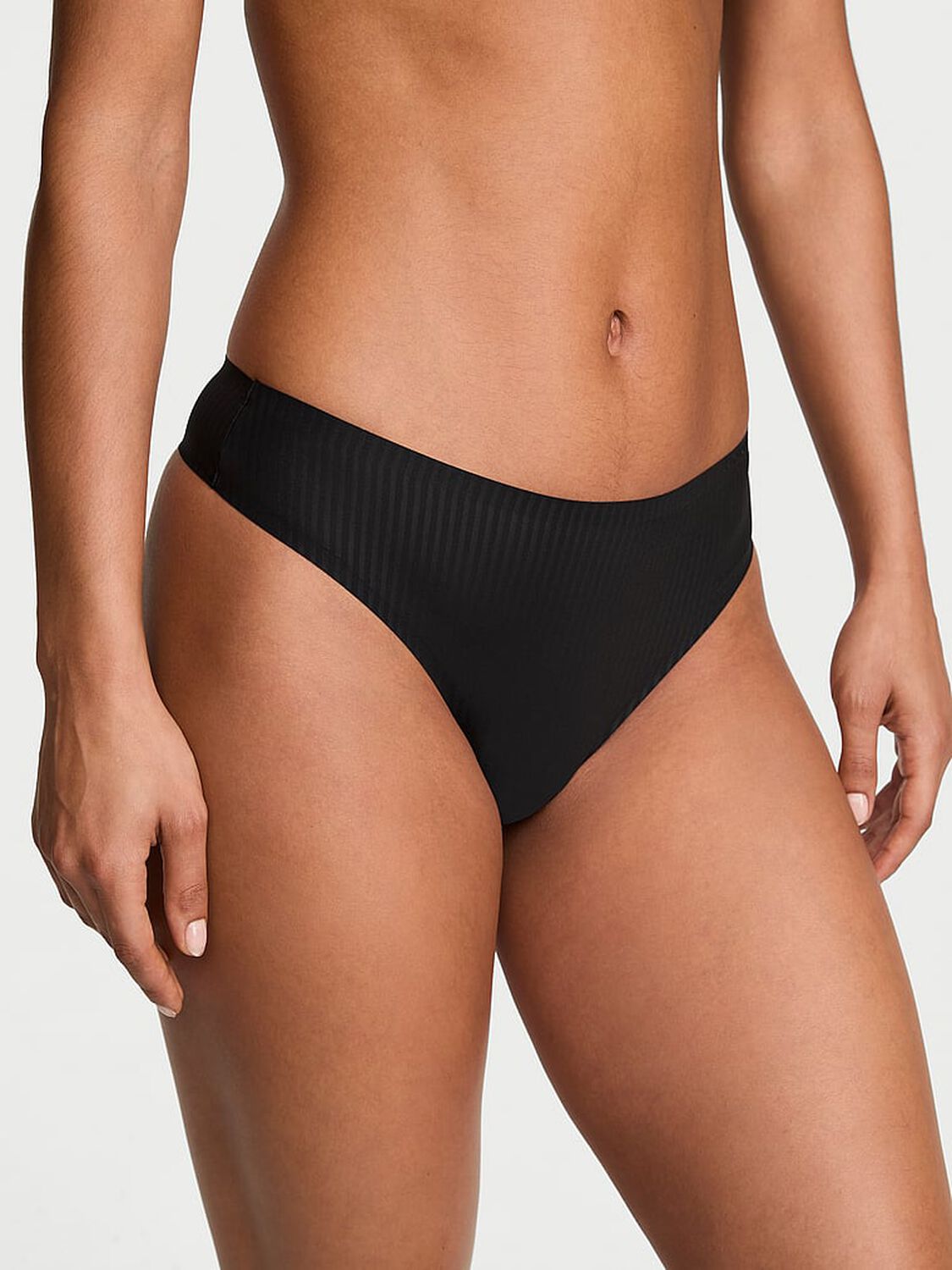 vs Body By Victoria Body by Victoria Flex Shadow Stripe Mid-Rise Thong Panty 1 of 2 