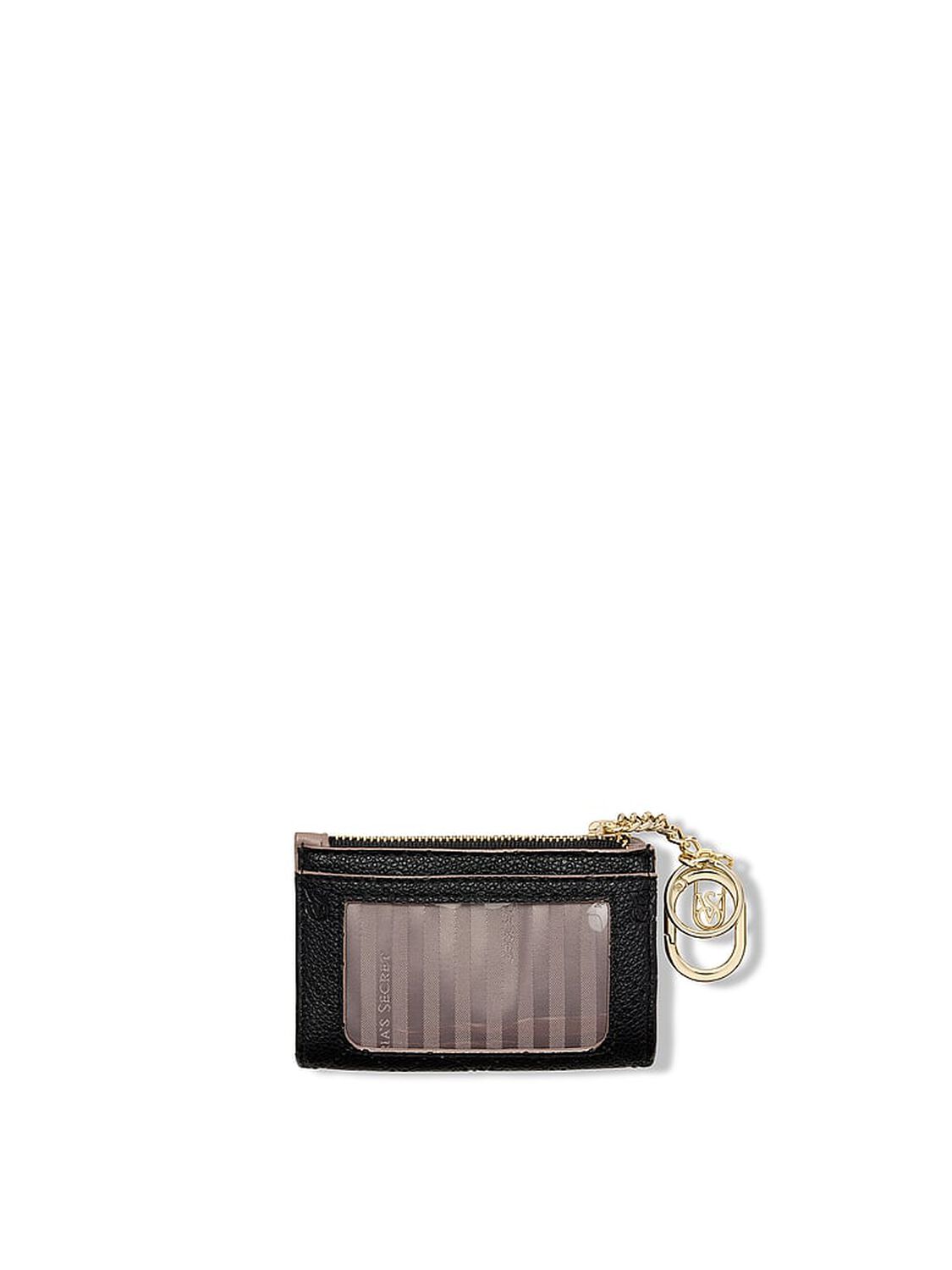 vs Victoria's Secret Foldover Card Case Keychain Black Debossed 2 of 2 