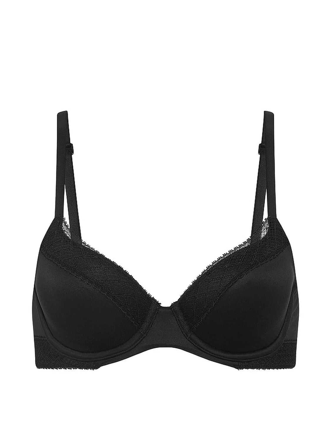 vs Body By Victoria Lace-Trim Lightly Lined Demi Bra Black 3 of 4 