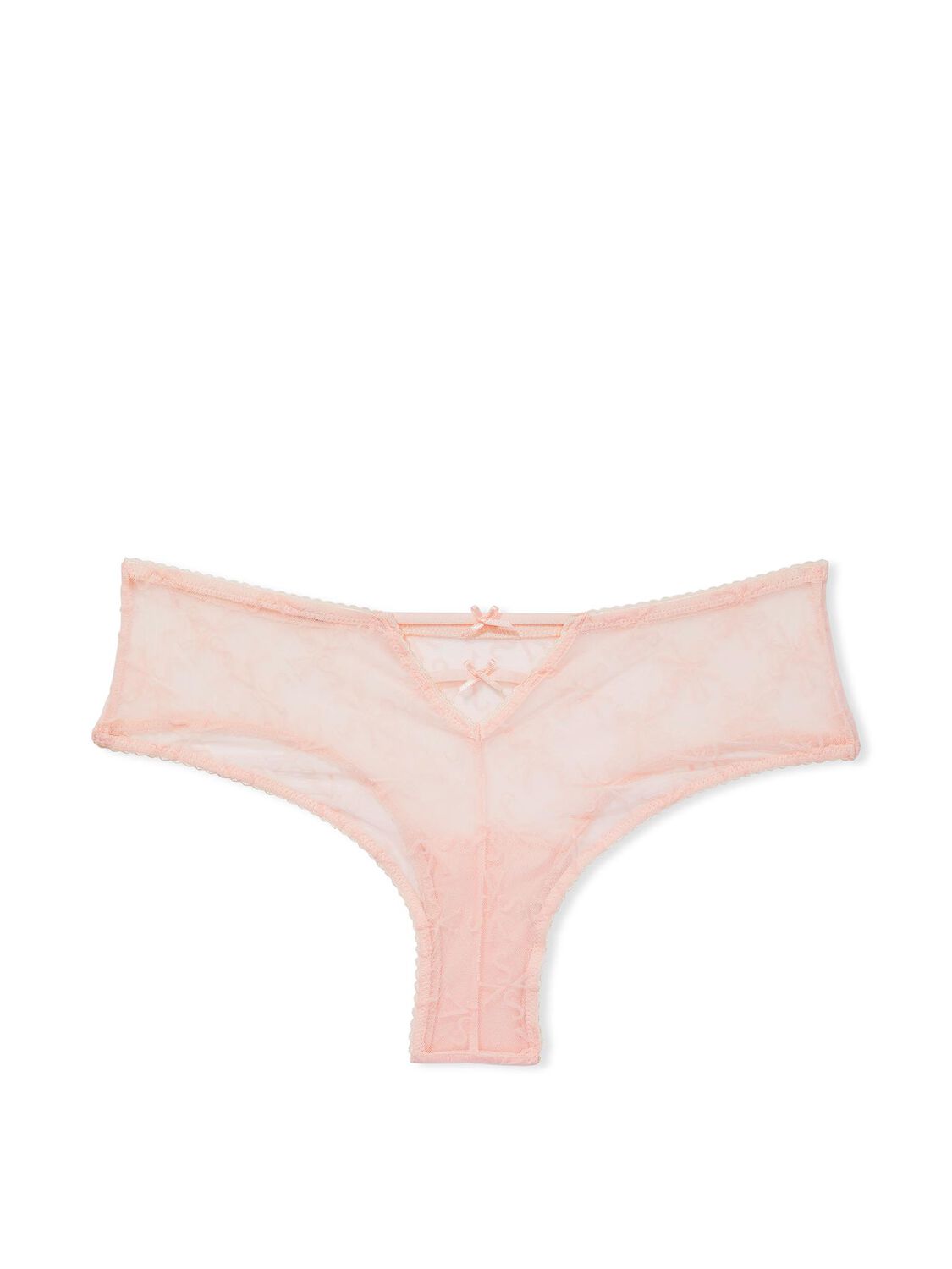 vs Victoria's Secret Flocked Logo Mesh Cheeky Panty Pink Flocked Logo 4 of 4 