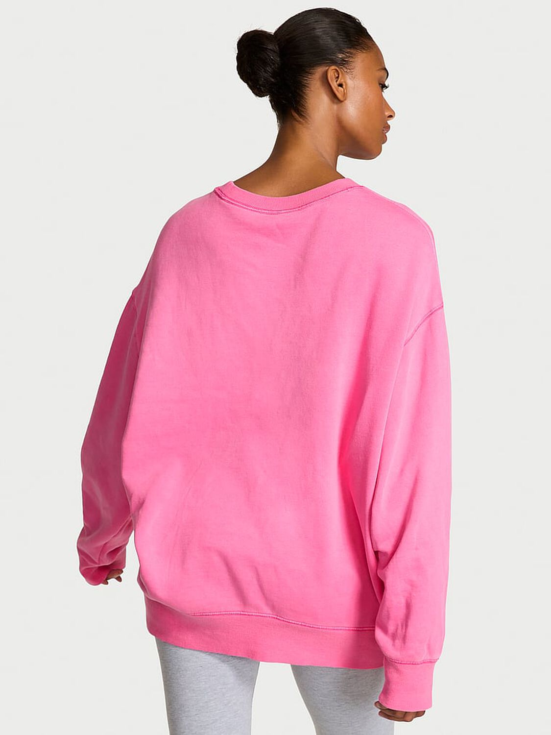 vs Angel Essentials Effortless Fleece Crewneck Sweatshirt Washed Hollywood Pink 2 of 2 