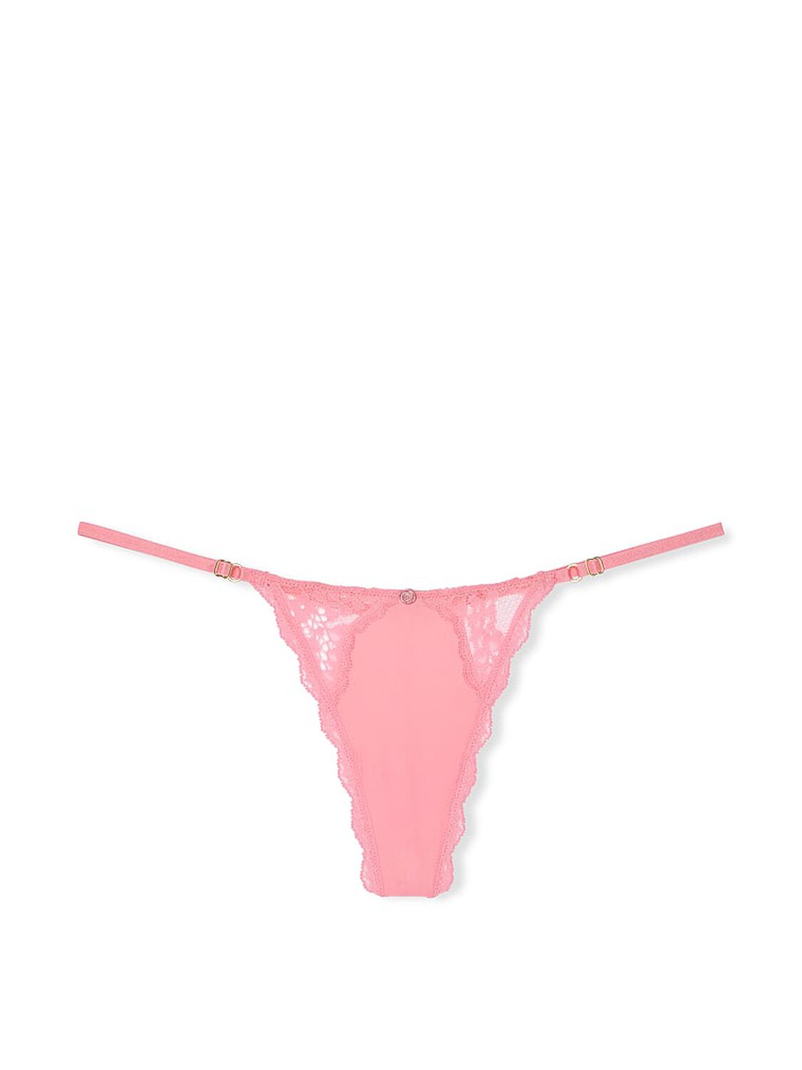 vs Dream Angels Lace-Trim Adjustable V-String Panty Pink Hope 3 of 3 