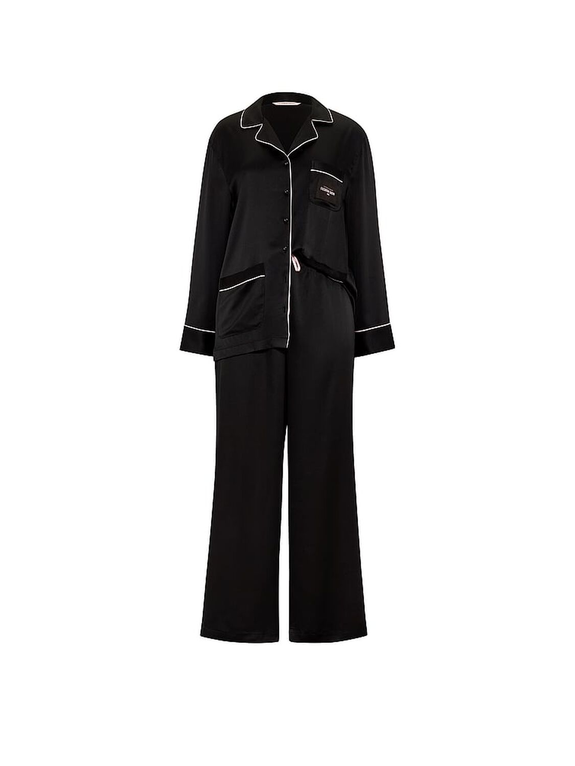 vs Victoria's Secret VSFS '26 Signature Satin Long Pajama Set Black 3 of 4 