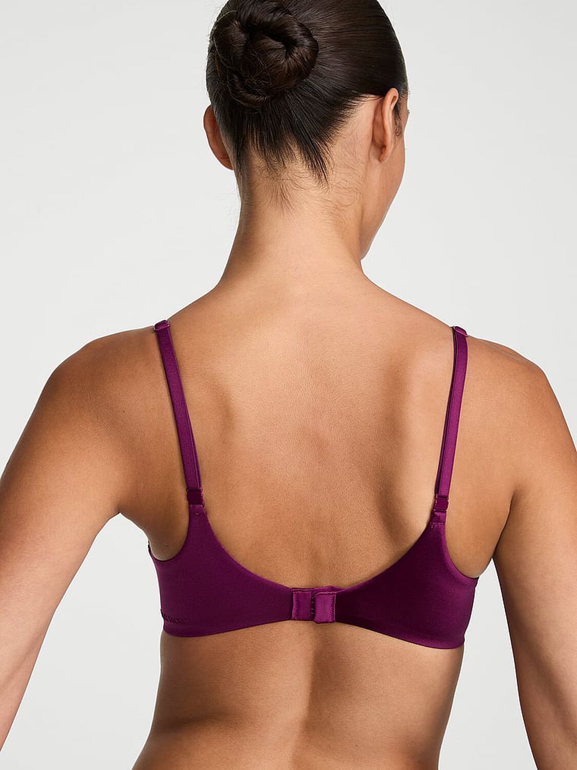 vs Body By Victoria FlexFactor High-Shine Lightly Lined Plunge Demi Bra Rhubarb 2 of 3 