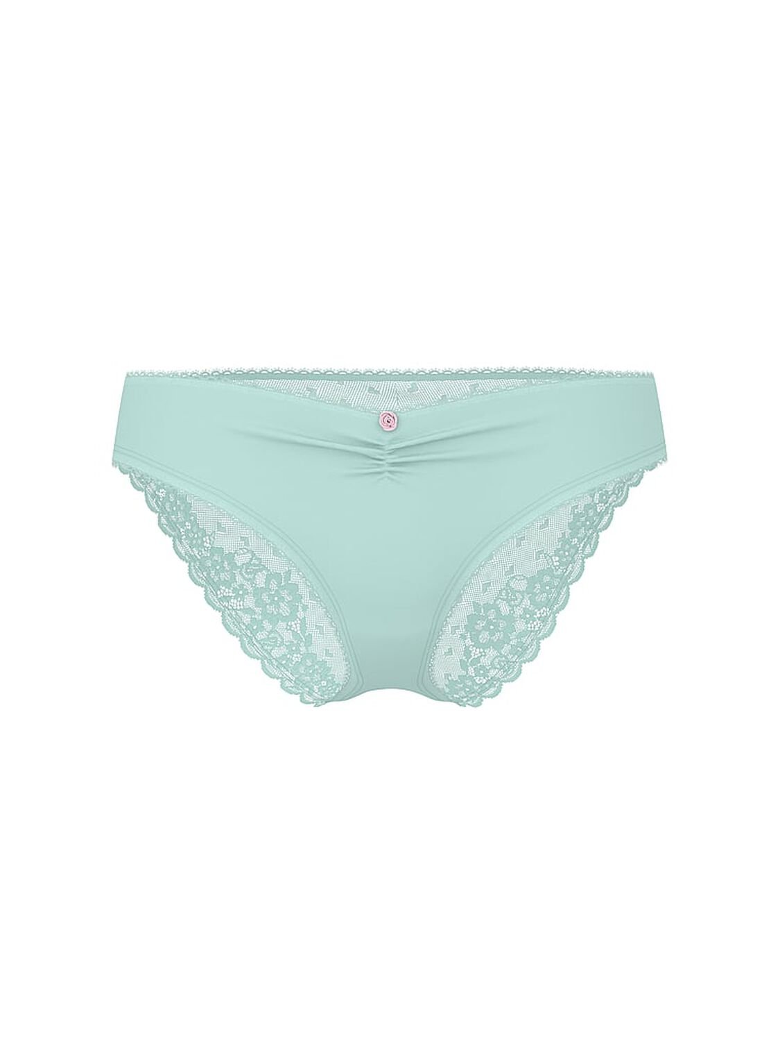 vs Victoria's Secret Stretch Cotton Heart Lace Hiphugger Panty Canal Blue 3 of 3 