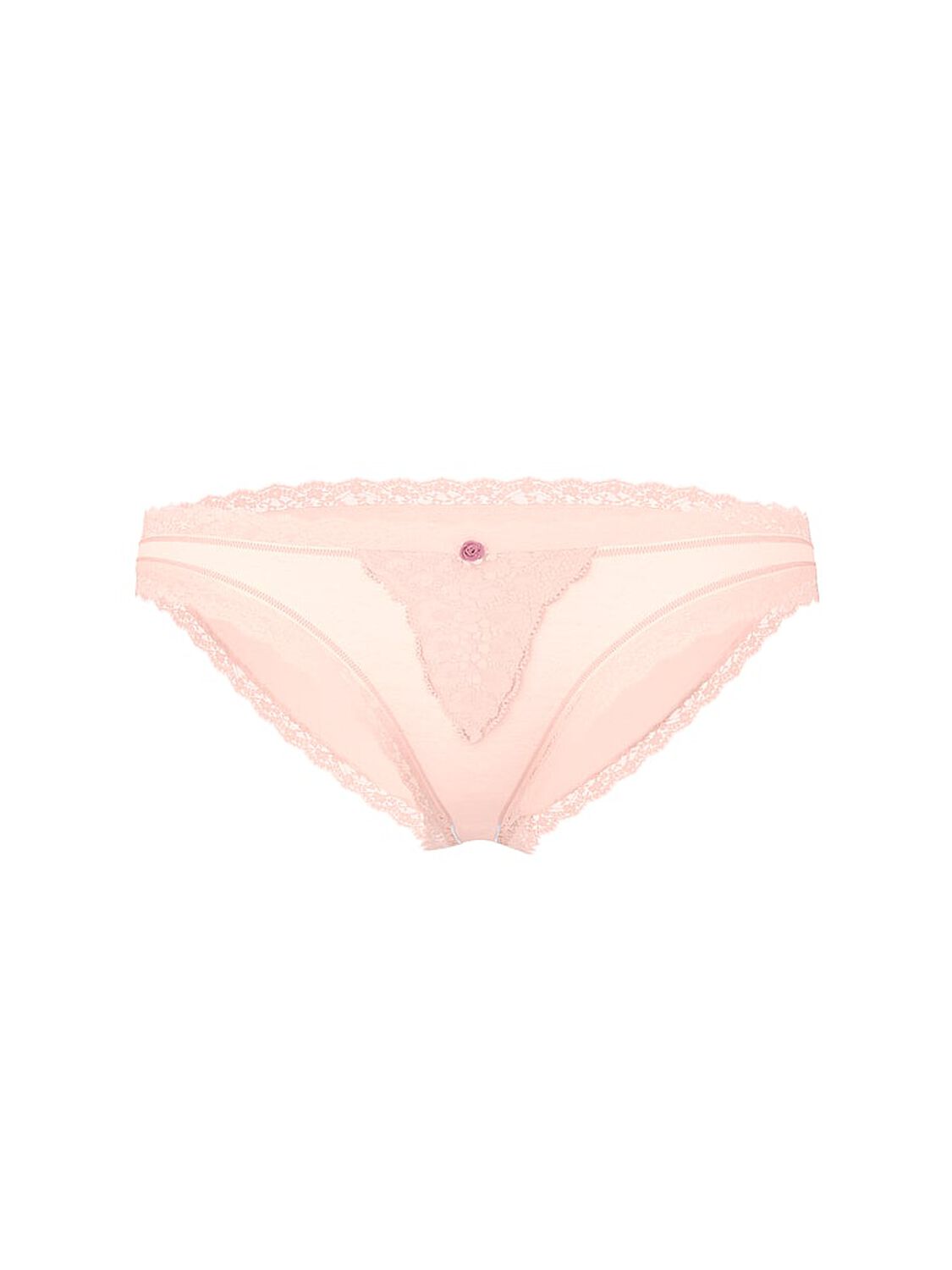 vs Dream Angels Lace-Trim Bikini Panty Purest Pink 1 of 2 
