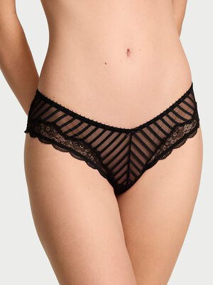 Tease Sheer Stripe High-Leg Cheeky Panty