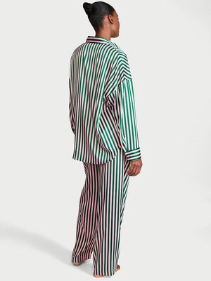 Signature Satin Oversized Long Pajama Set
