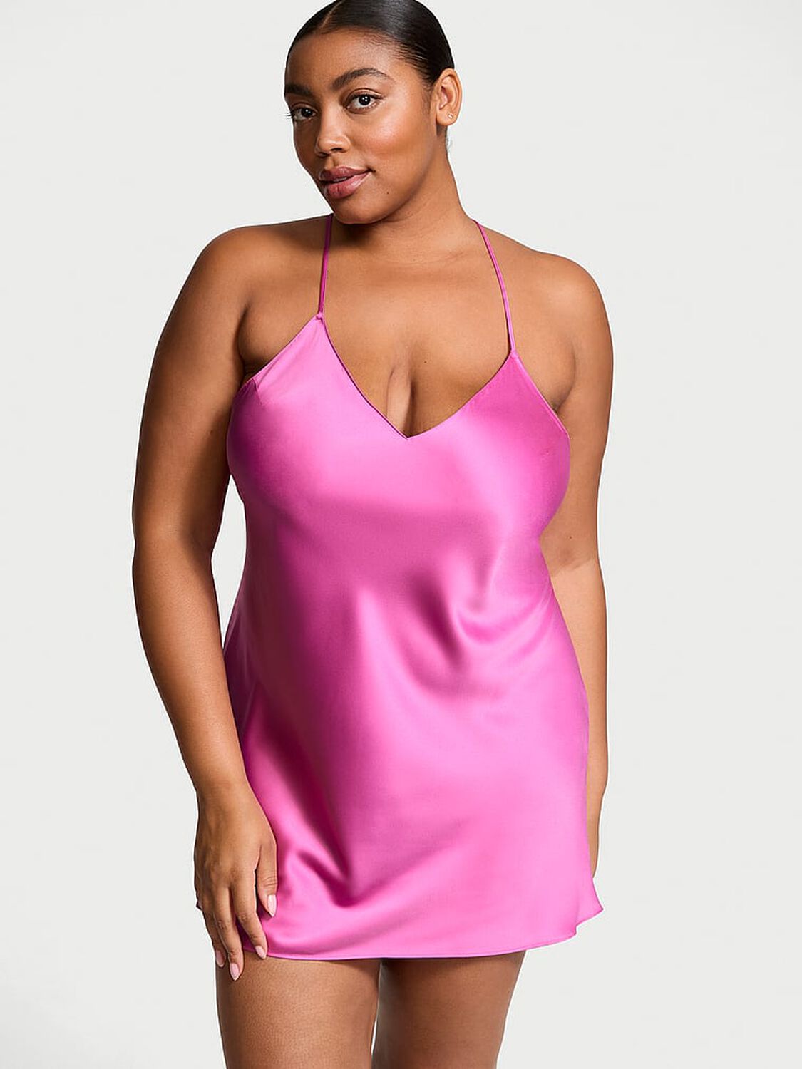 vs Victoria's Secret Satin Open-Back Slip New Peony 1 of 3 