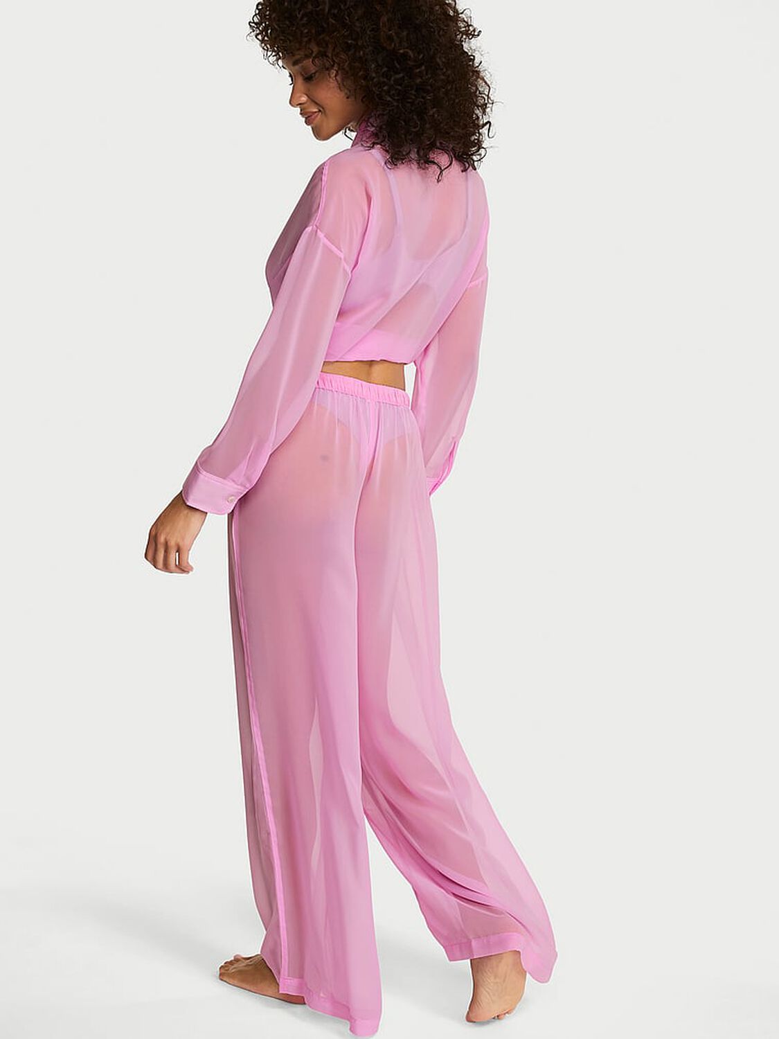 vs Victoria's Secret Chiffon Pleated Pant Lilac Shimmer 2 of 3 
