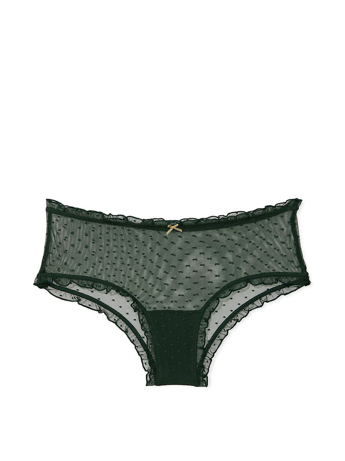 vs The Lacie Dot Mesh Ruffled Cheeky Panty Botanical Green 1 of 1 