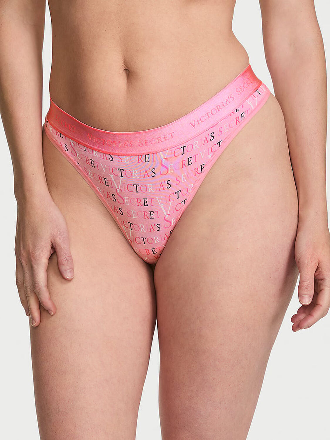 vs Cotton Logo Cotton Thong Panty 1 of 2 