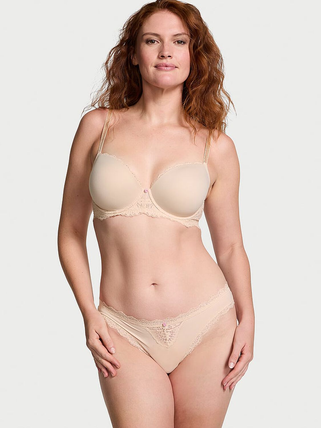 vs Dream Angels Lace-Trim Thong Panty Marzipan 4 of 4 