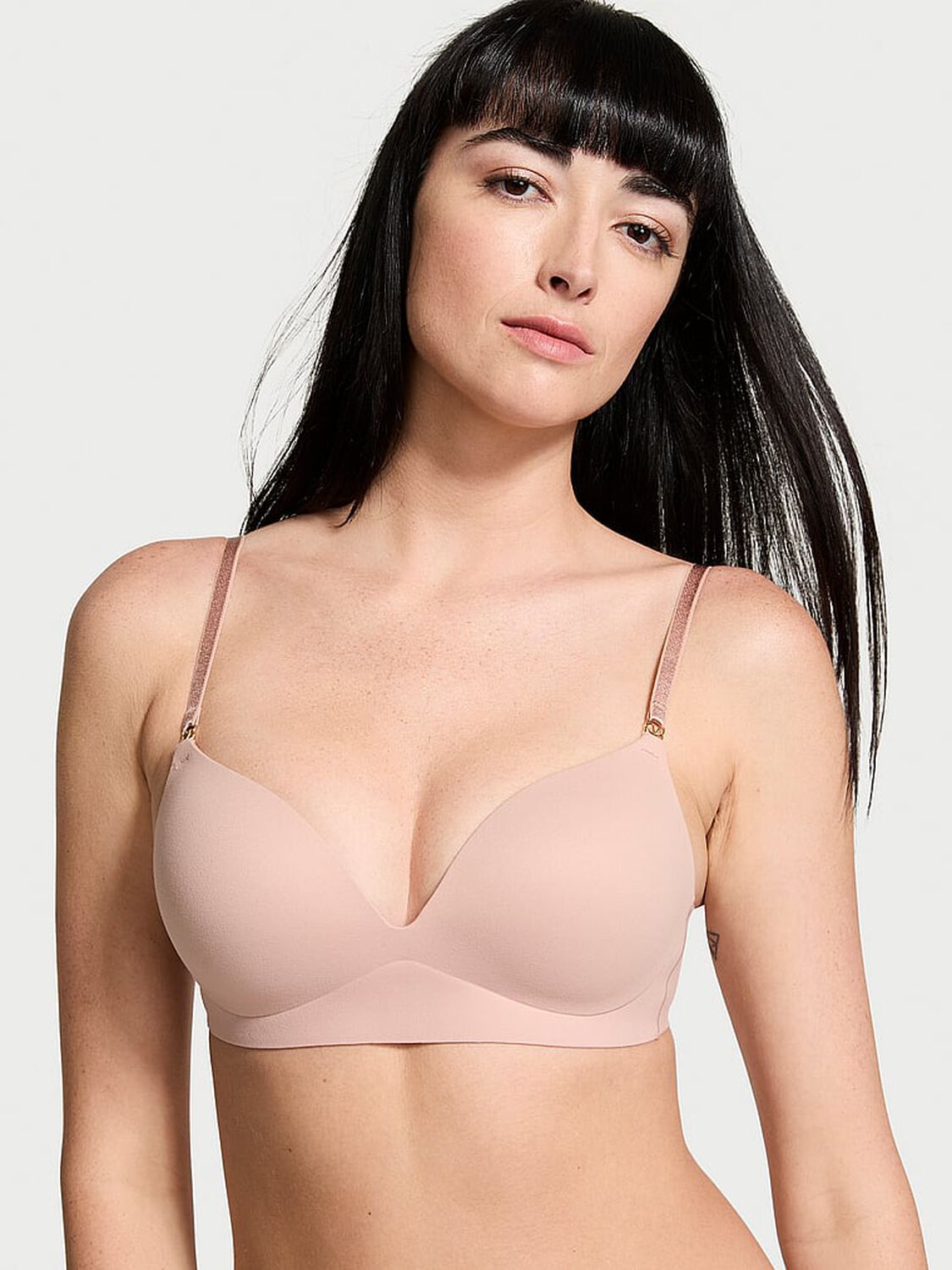 vs Dream Angels Smooth Wireless Push-Up Plunge Bra Macaron 1 of 4 