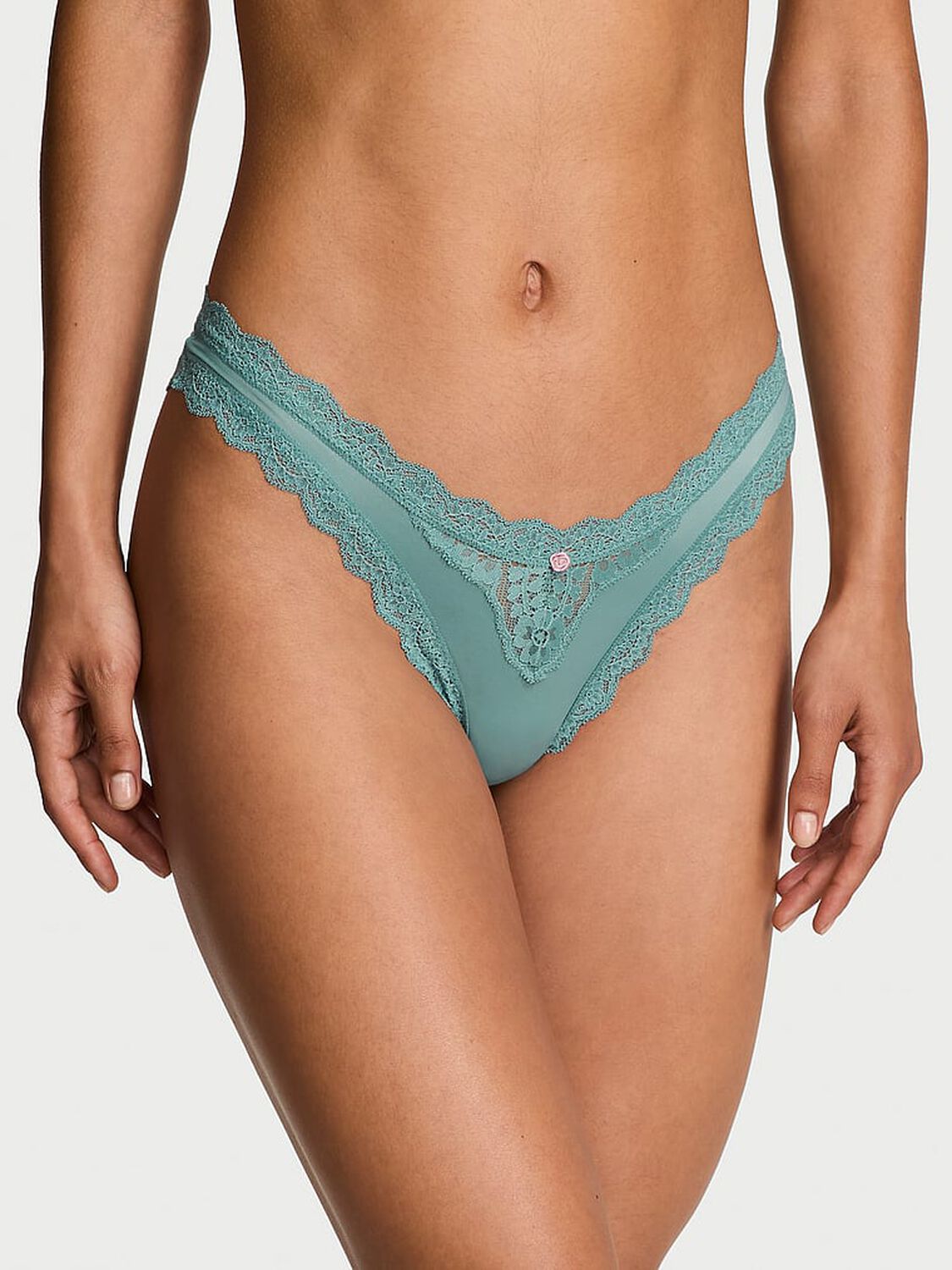 vs Dream Angels Lace-Trim Brazilian Panty Arctic Green 1 of 1 