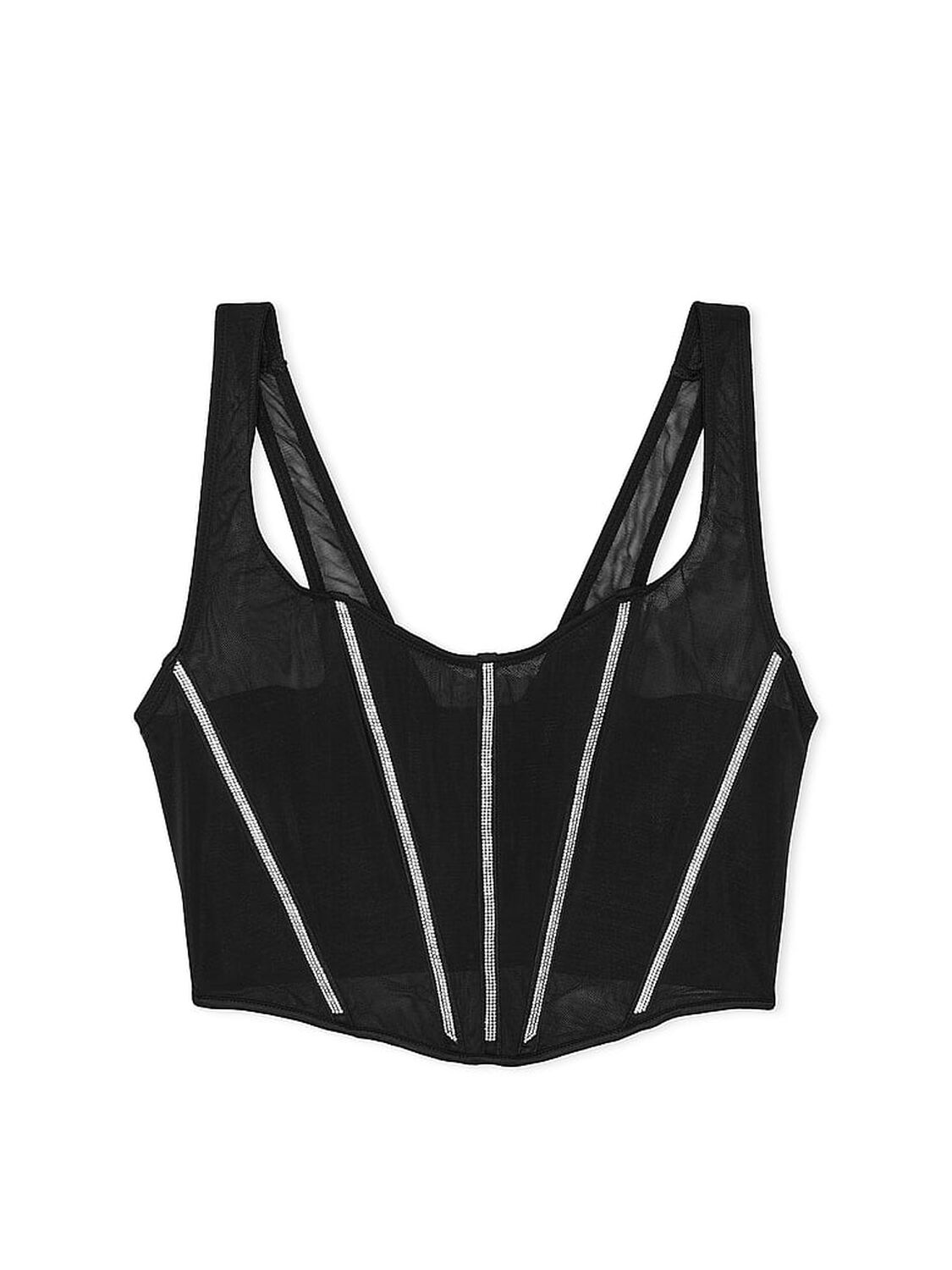 vs Very Sexy Sheer Shine Corset Top Black 3 of 5 