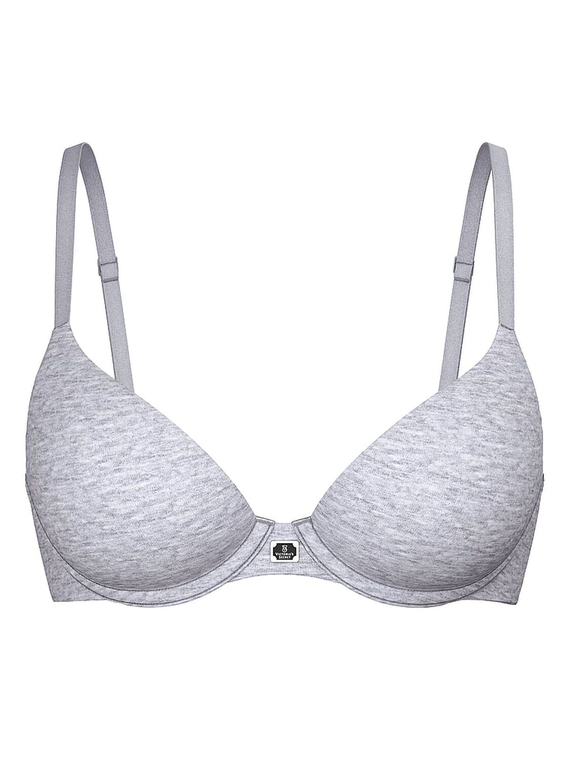 vs The T-Shirt Cotton Logo Hardware Lightly Lined Demi Bra Heather Grey 3 of 3 