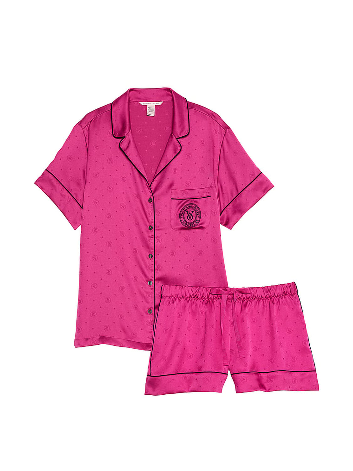 vs Victoria's Secret Satin Short Pajama Set Pink 3 of 4 